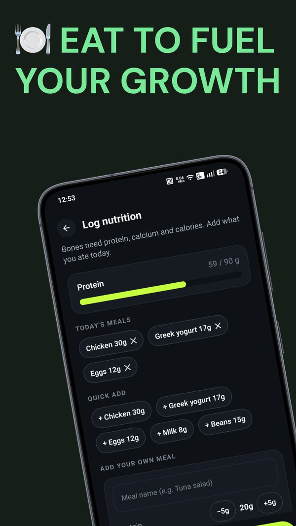 BeTall sleep-focused growth plan screen with personalized sleep habits